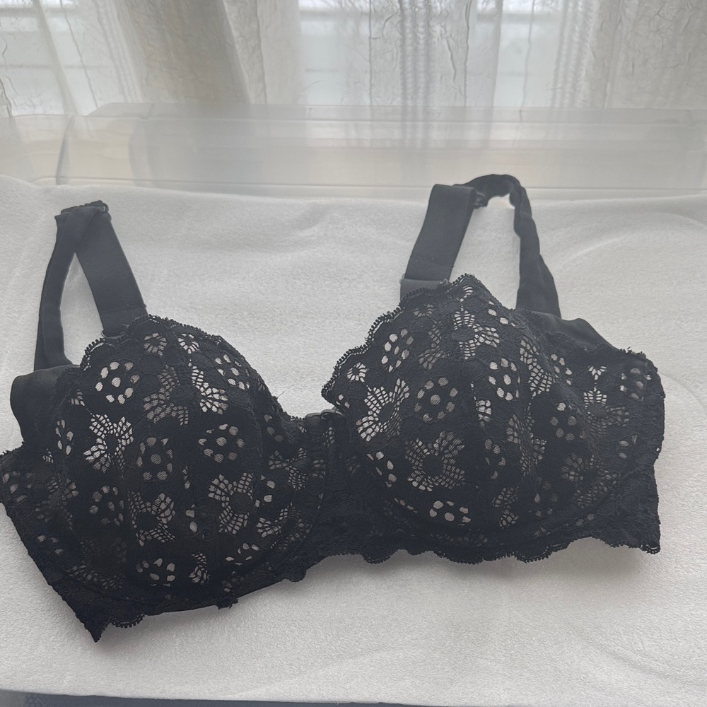 Fleur du Mal Black Lace Underwire Bra